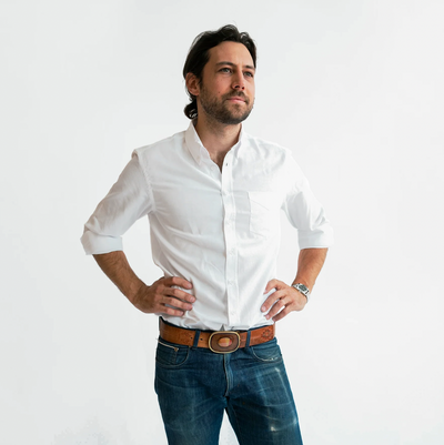 mens white oxford service shirt