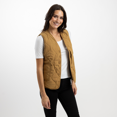 Dark Khaki Unisex Quilted Vest