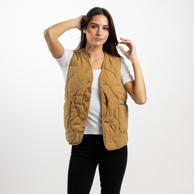 Dark Khaki Unisex Quilted Vest