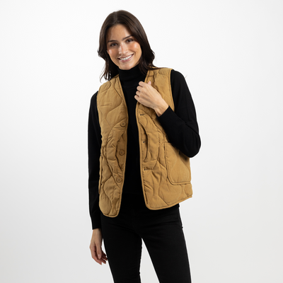 Dark Khaki Unisex Quilted Vest