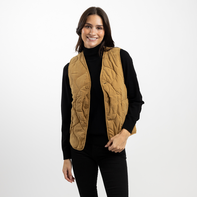 Dark Khaki Unisex Quilted Vest