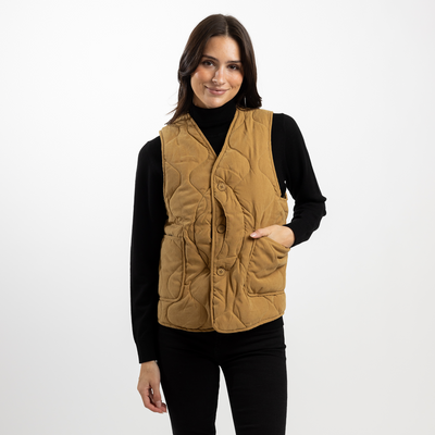 Dark Khaki Unisex Quilted Vest