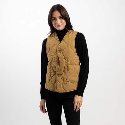 Dark Khaki Unisex Quilted Vest
