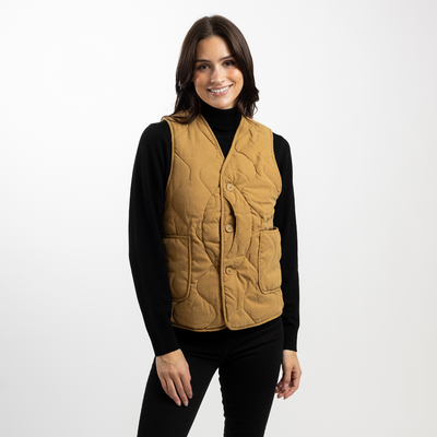 Dark Khaki Unisex Quilted Vest