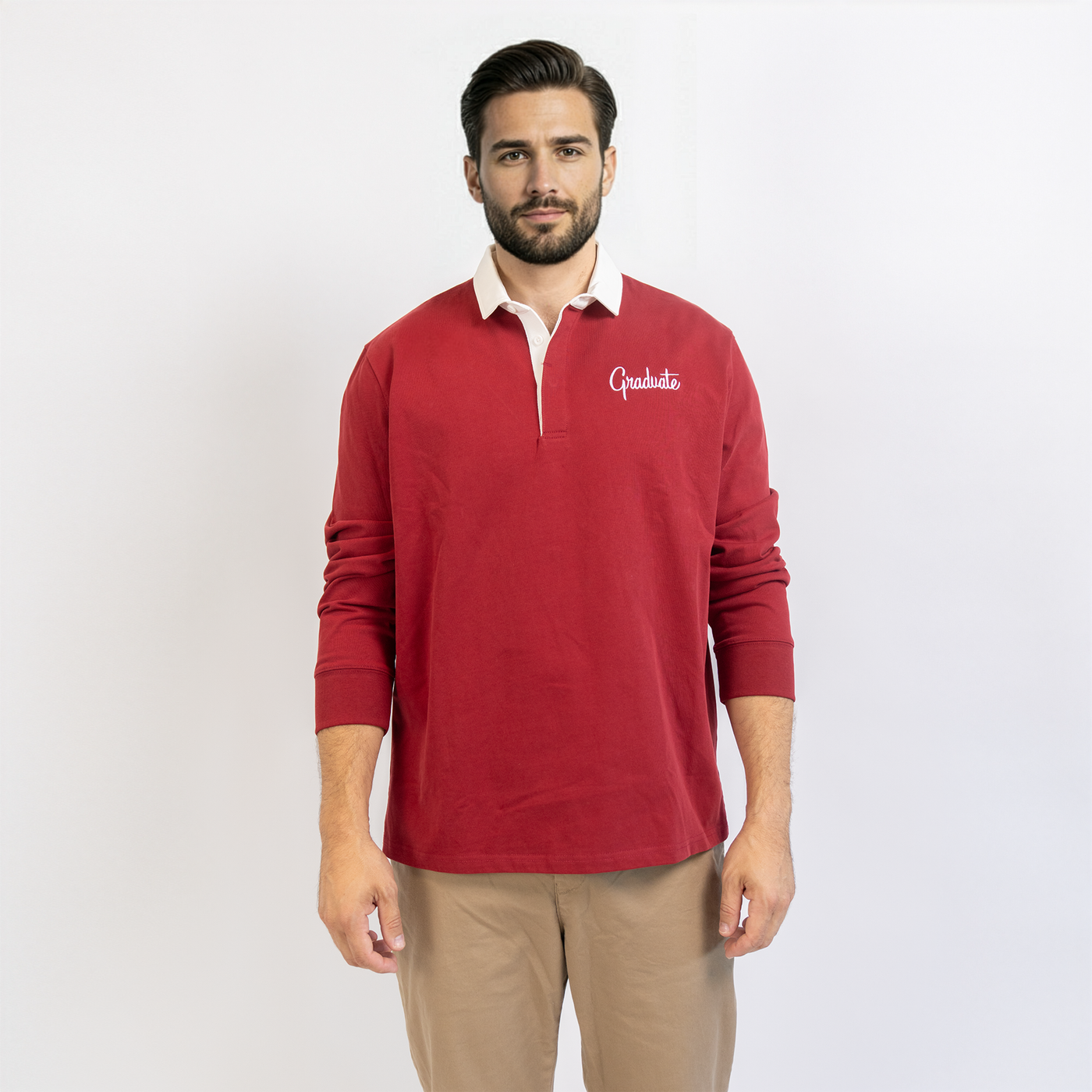 Burgundy Rugby Shirt w/ Graduate Logo