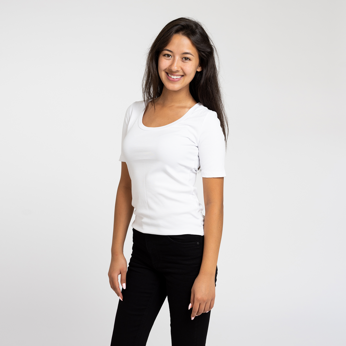 Women's White Scoop-Neck Tee