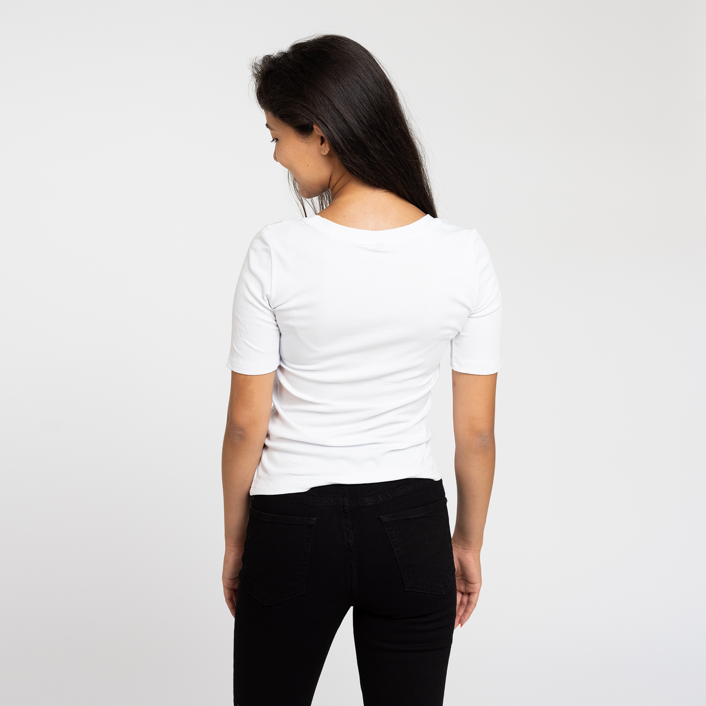 Women's White Scoop-Neck Tee