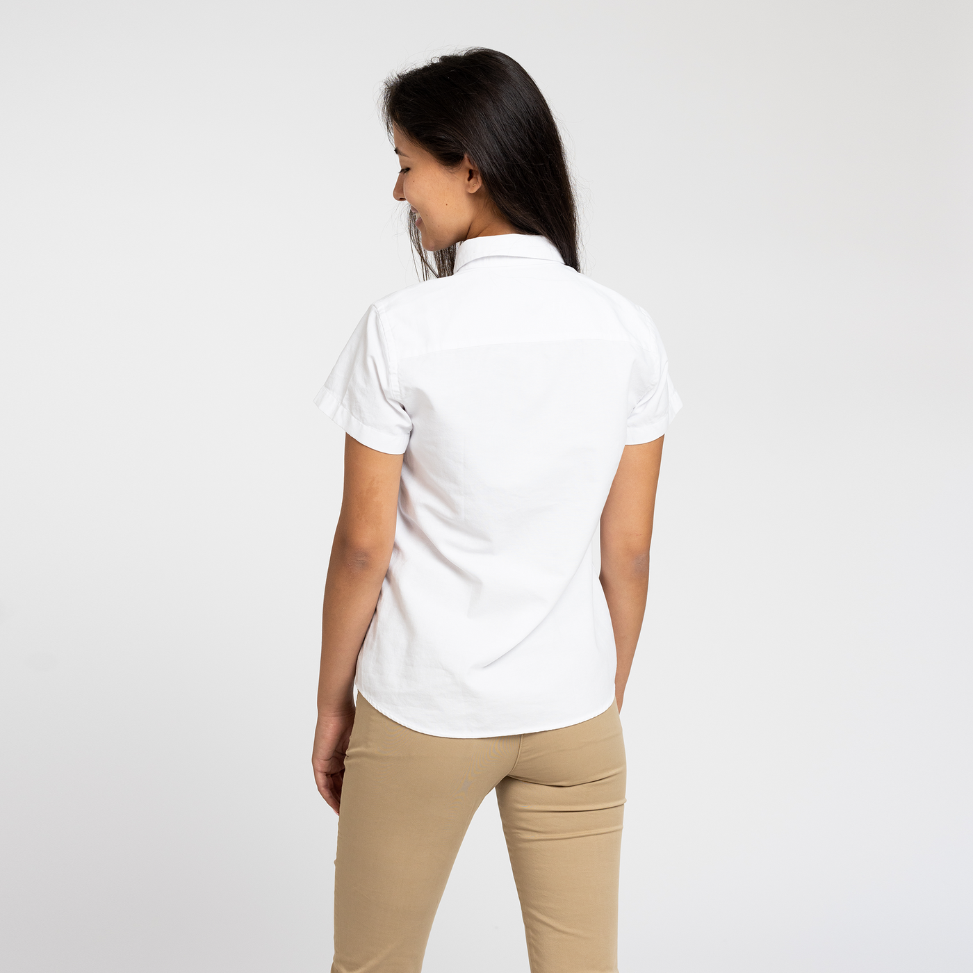 Women's Short Sleeve White Service Oxford