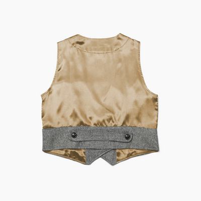Women's Gold Back Tweed Double Breasted Vest