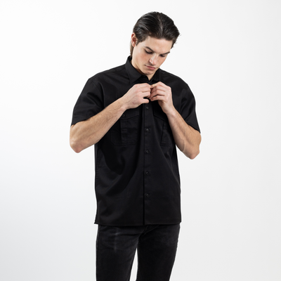 Men's Short Sleeve Black Utility Shirt