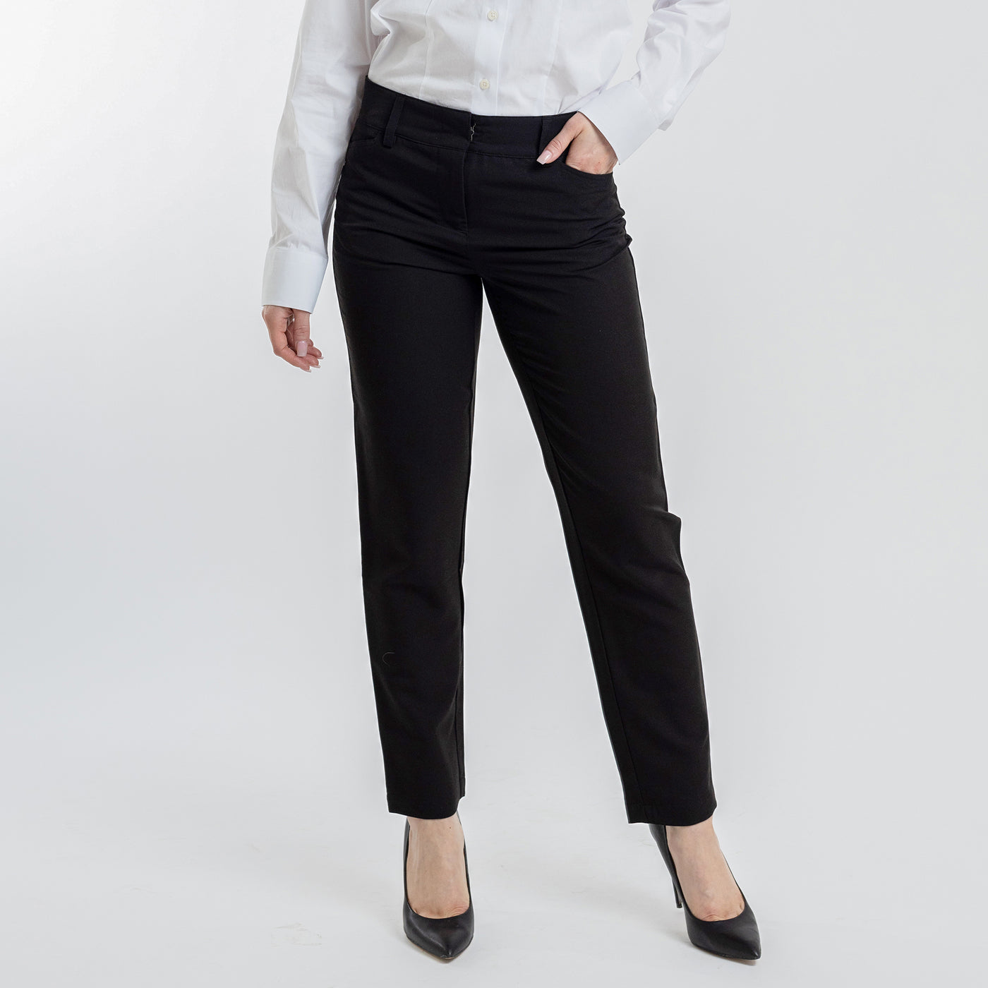 Women's Black Stretch Service Chino