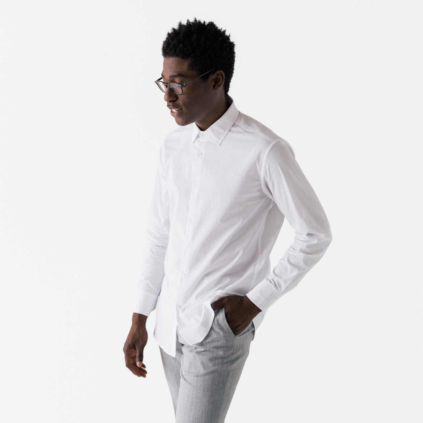 Men's White Coolmax Dress Shirt