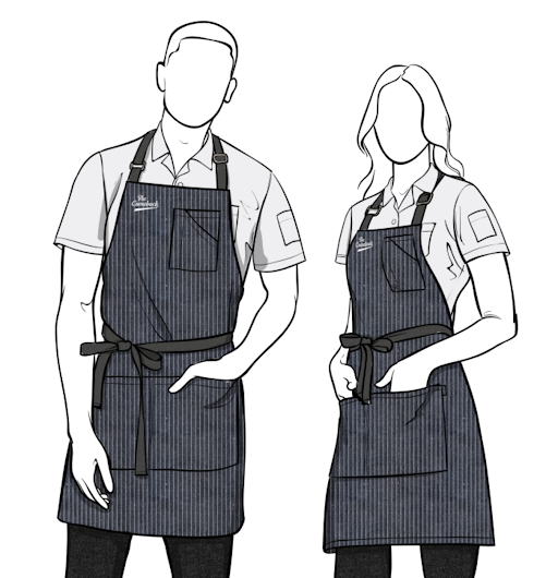 Pinstripe Cool Gray Bib Apron