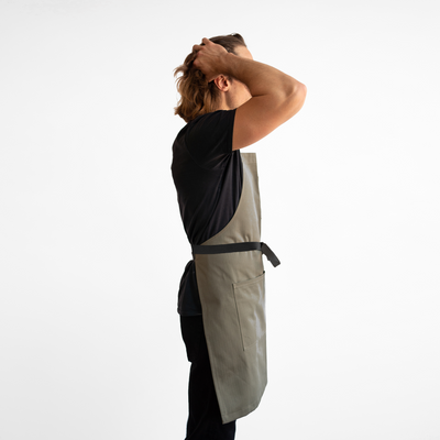 Army Green Herringbone Bib Apron