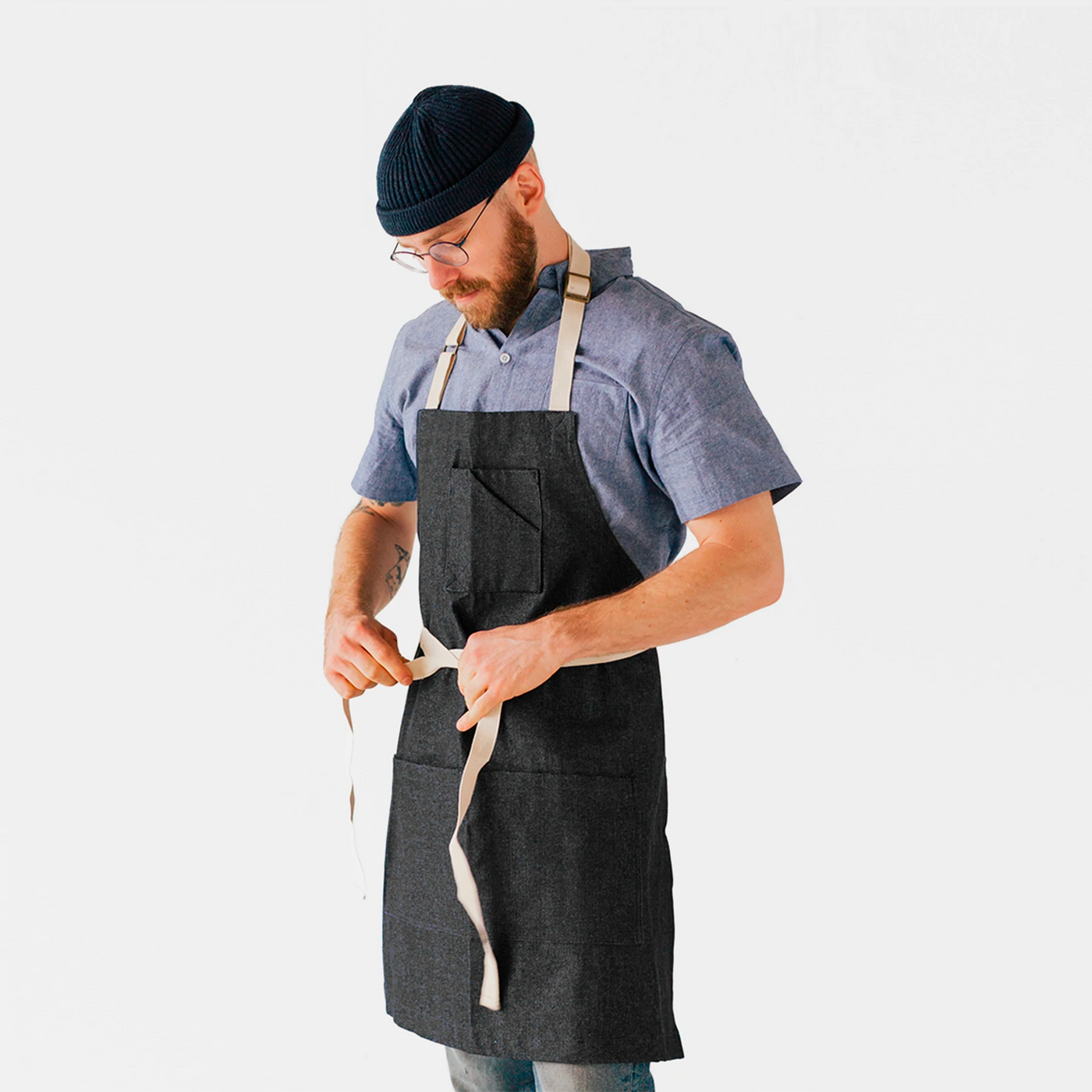 Black Denim Stock Apron