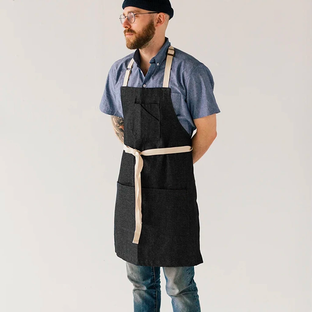 Black Denim Stock Apron