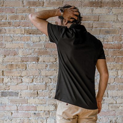 Men's Black Technical Polo