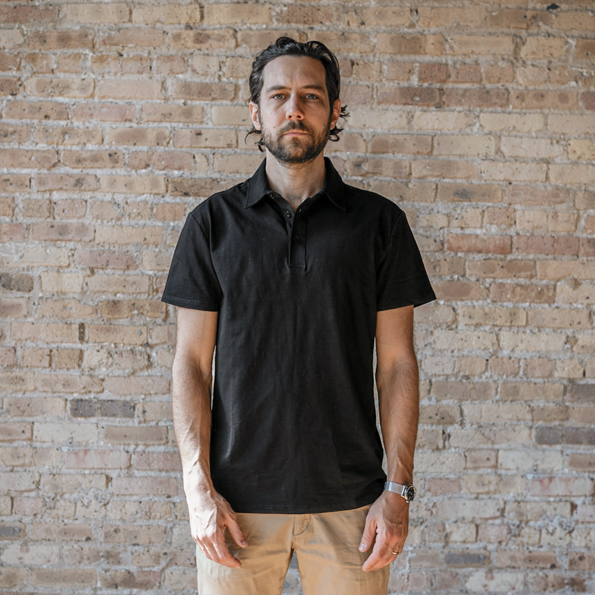 Men's Black Technical Polo