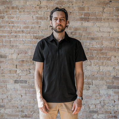 Men's Black Technical Polo