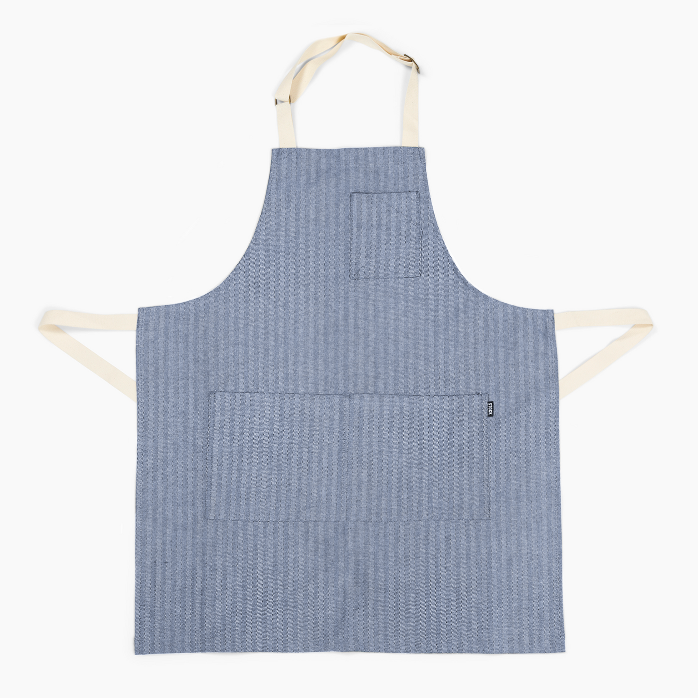 Blue Herringbone Denim Stock Apron