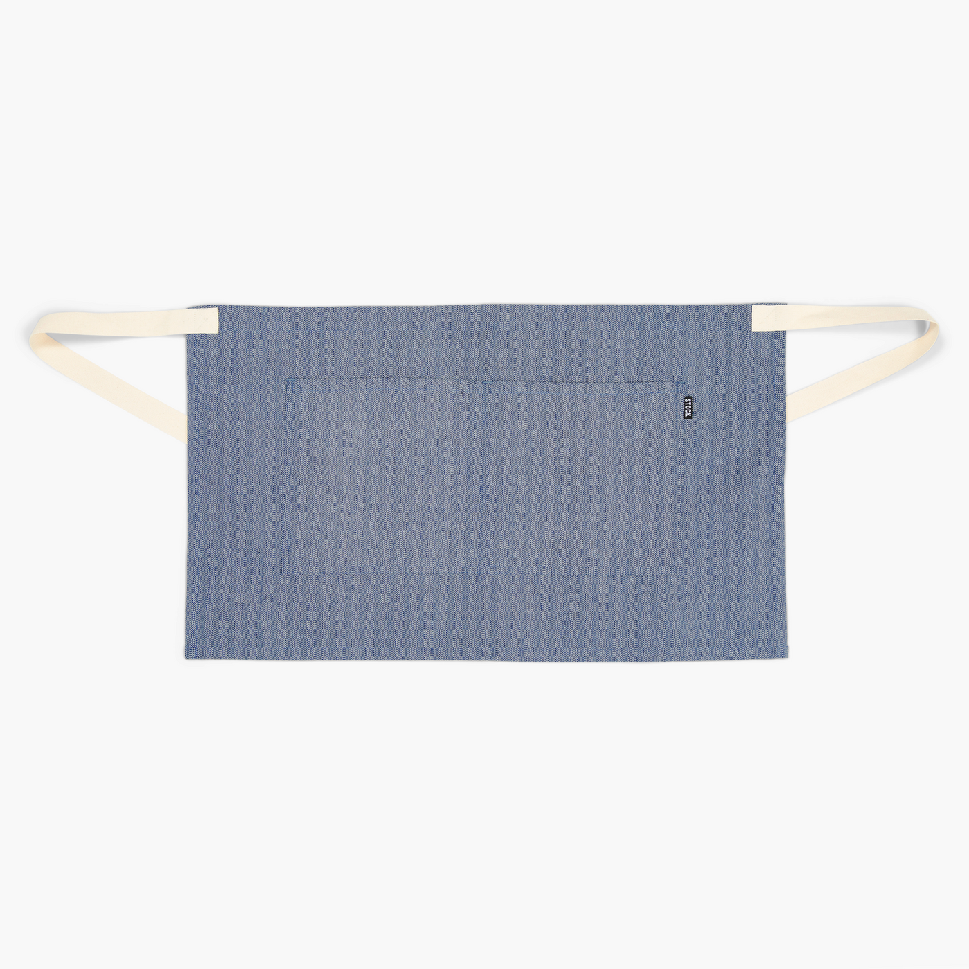 Blue Herringbone Denim Shorty Waist Apron