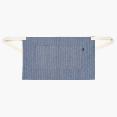 Blue Herringbone Denim Shorty Waist Apron