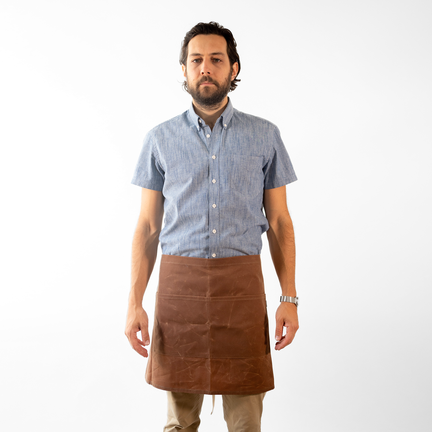 Brown Waxed Canvas Waist Apron