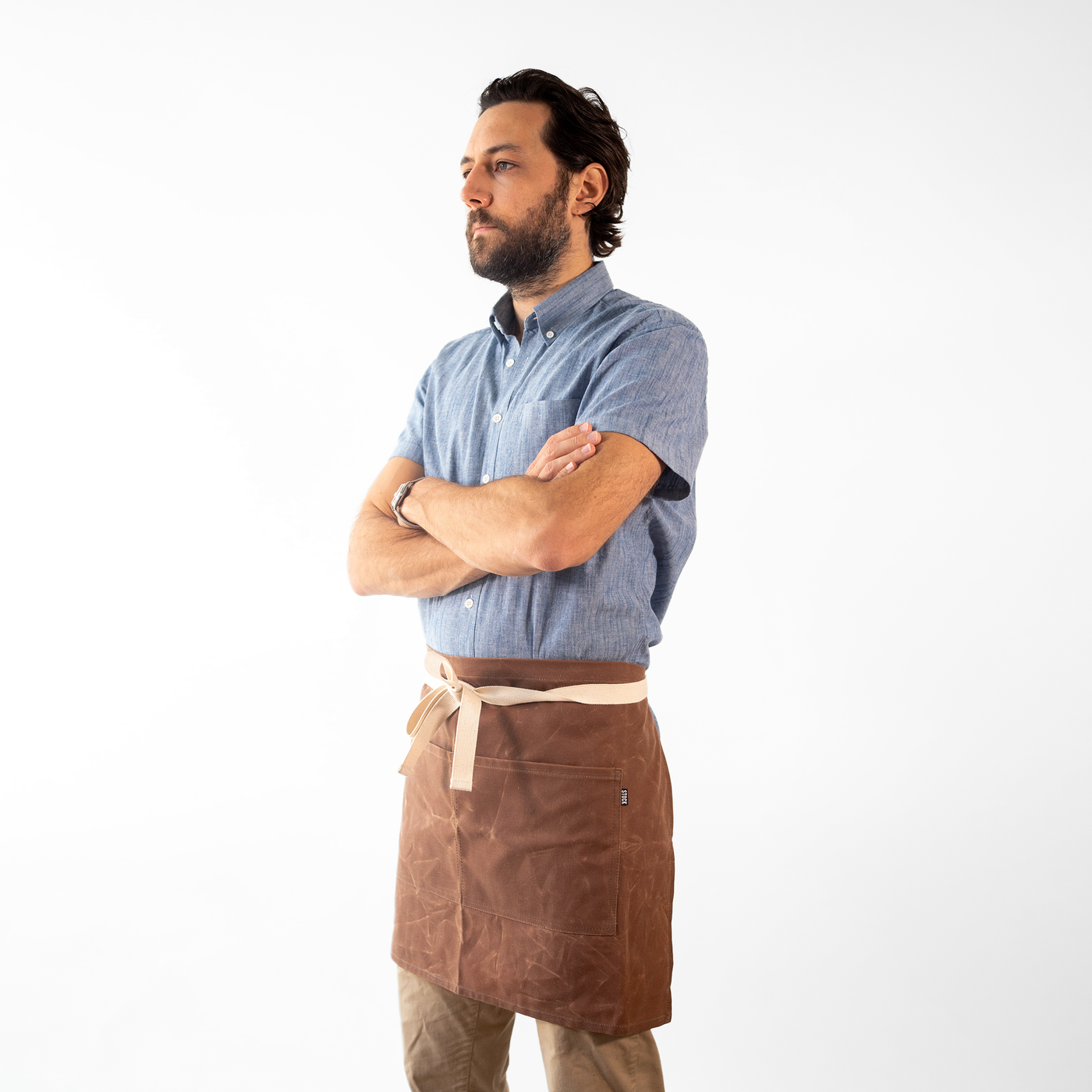 Brown Waxed Canvas Waist Apron