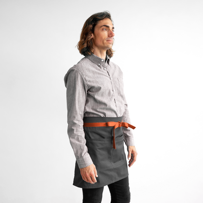 Charcoal Twill Waist Apron w/ Brick Straps