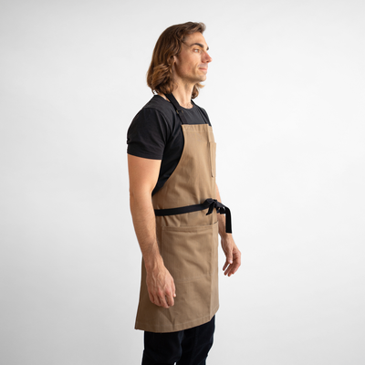 Coyote Herringbone Bib Apron