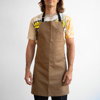 Coyote Herringbone Bib Apron