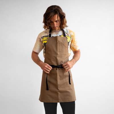 Coyote Herringbone Bib Apron