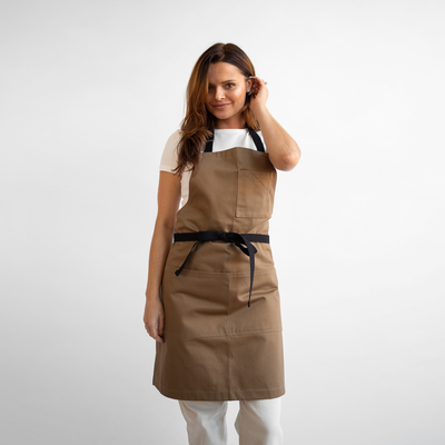 Coyote Herringbone Bib Apron