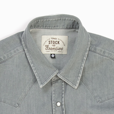 Men's Washed Gray Denim Frontier Shirt