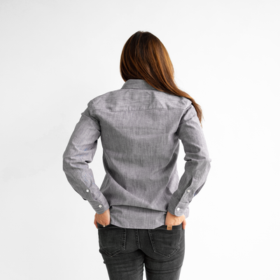 Women's Gray Stretch Service Chambray