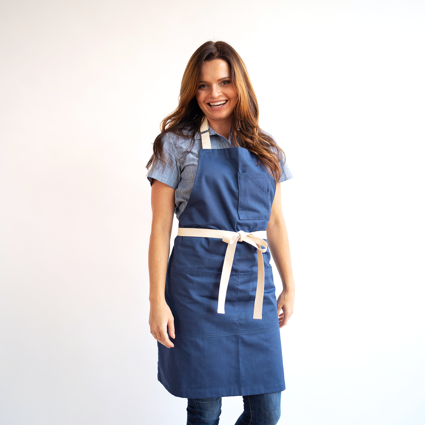 Heather Blue Stock Apron