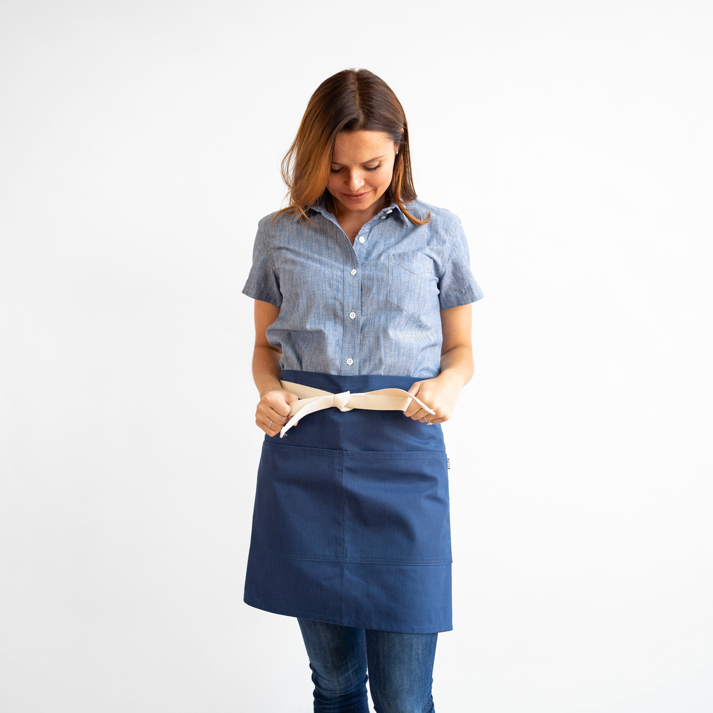 Heather Blue Waist Apron