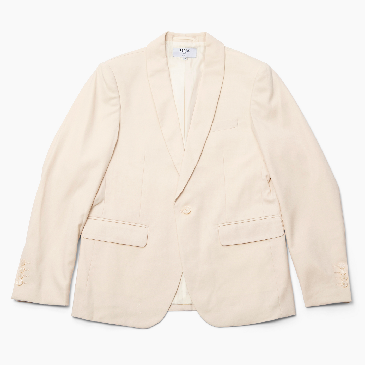 Men's Ivory Shawl Collar Suit Coat