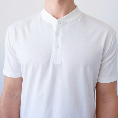 Men's Ivory Short Sleeve Henley