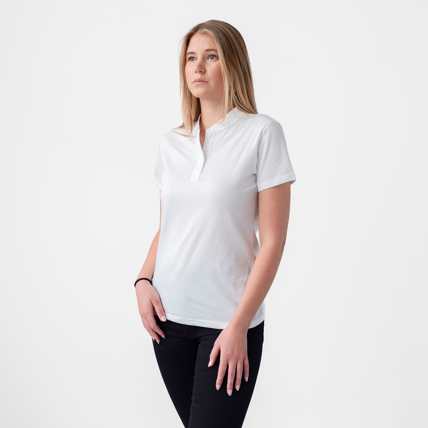 Women's Ivory Short Sleeve Henley