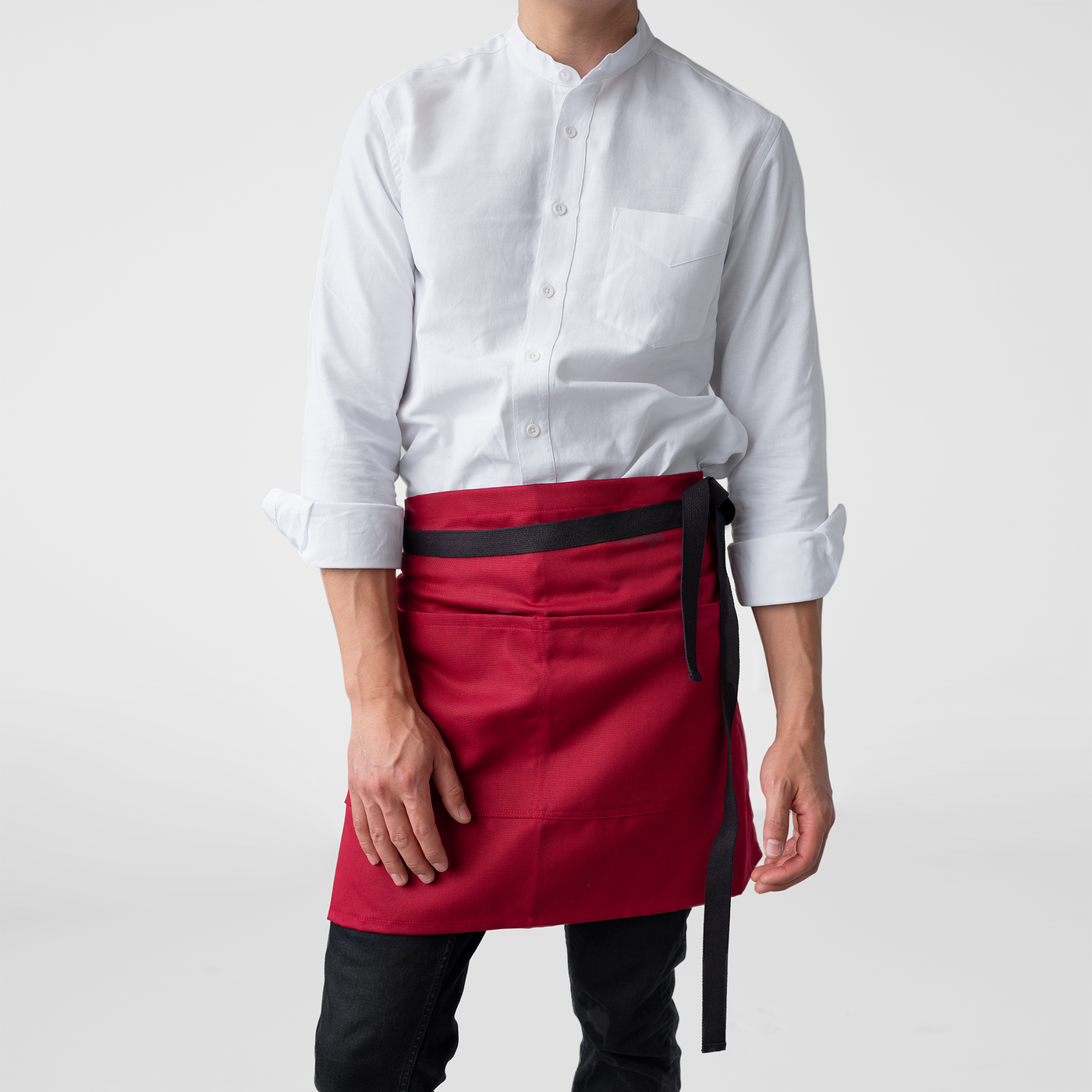 Cardinal Twill Waist Apron w/ Black Straps