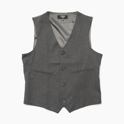 Men's Single Breasted Gray Melange Vest