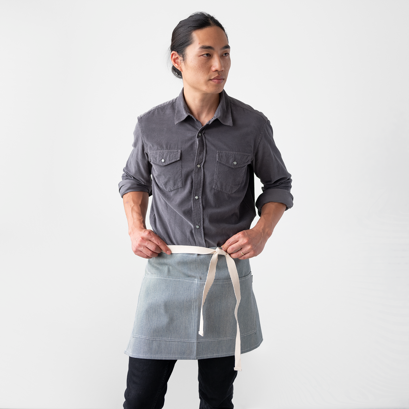 Engineer Stripe Shorty Waist Apron