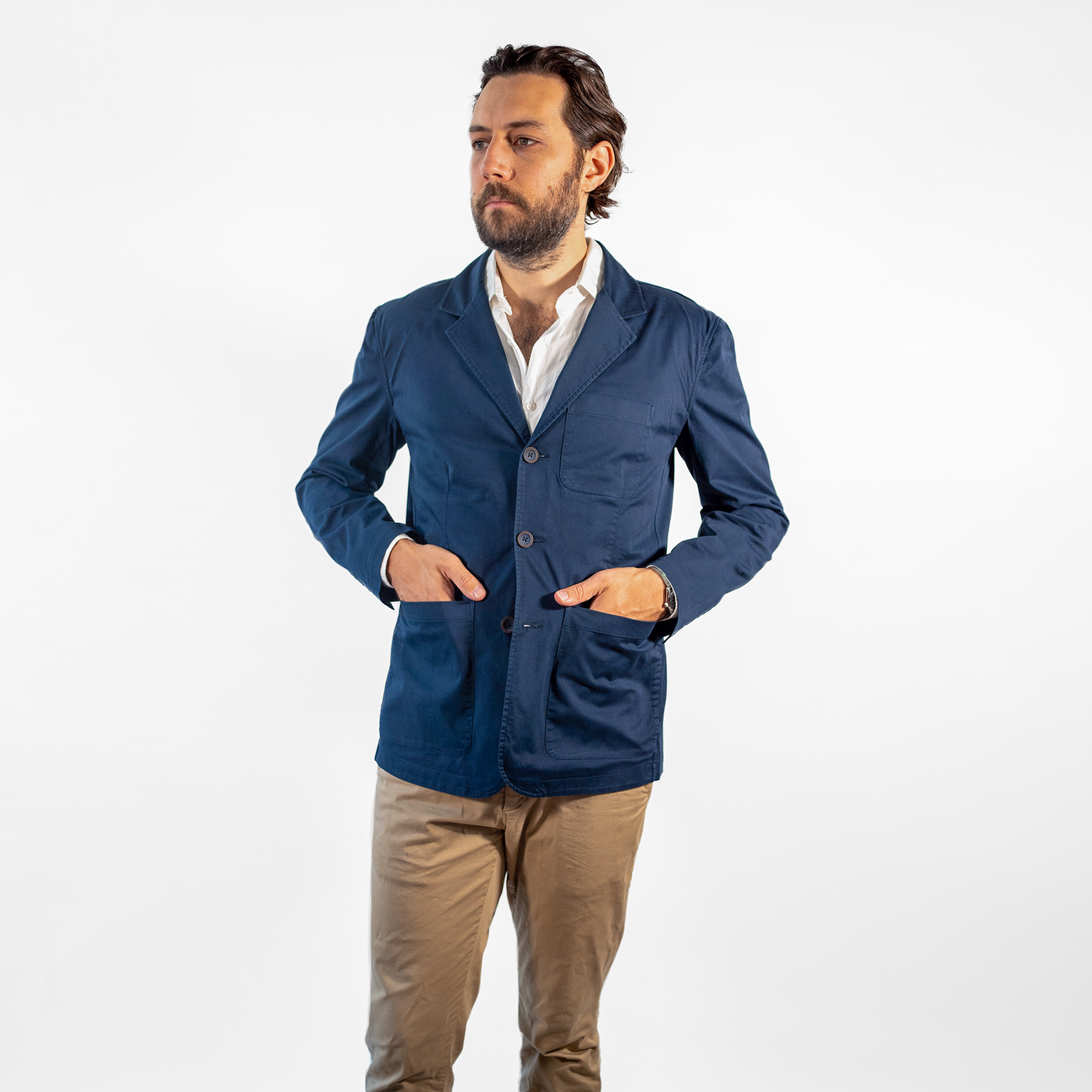 Men's Unstructured Navy Blazer