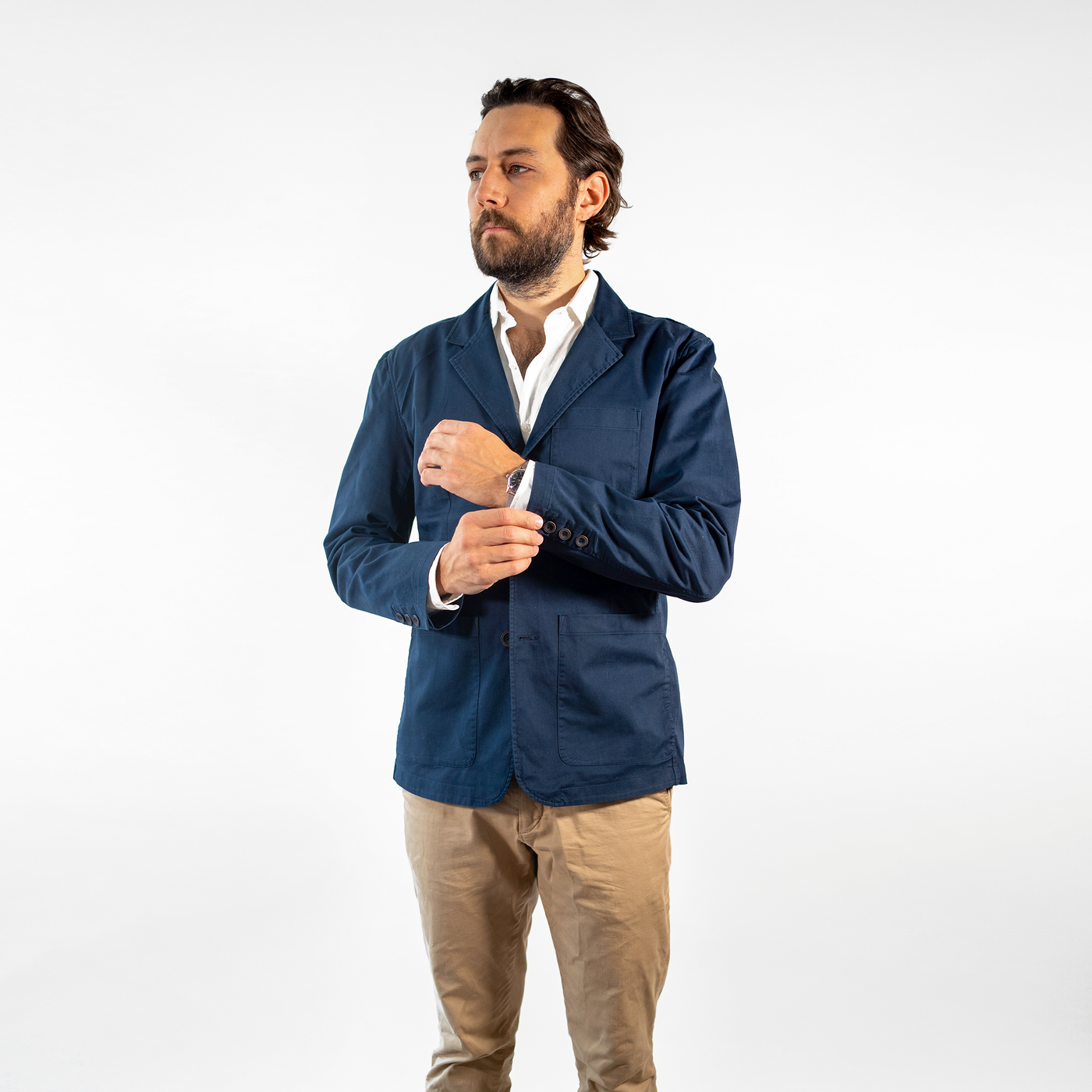 Men's Unstructured Navy Blazer