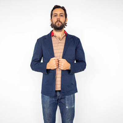 Men's Unstructured Navy Blazer