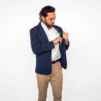 Men's Unstructured Navy Blazer