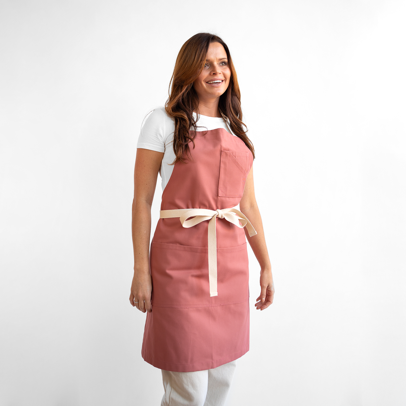 Dusty Red Canvas Stock Apron