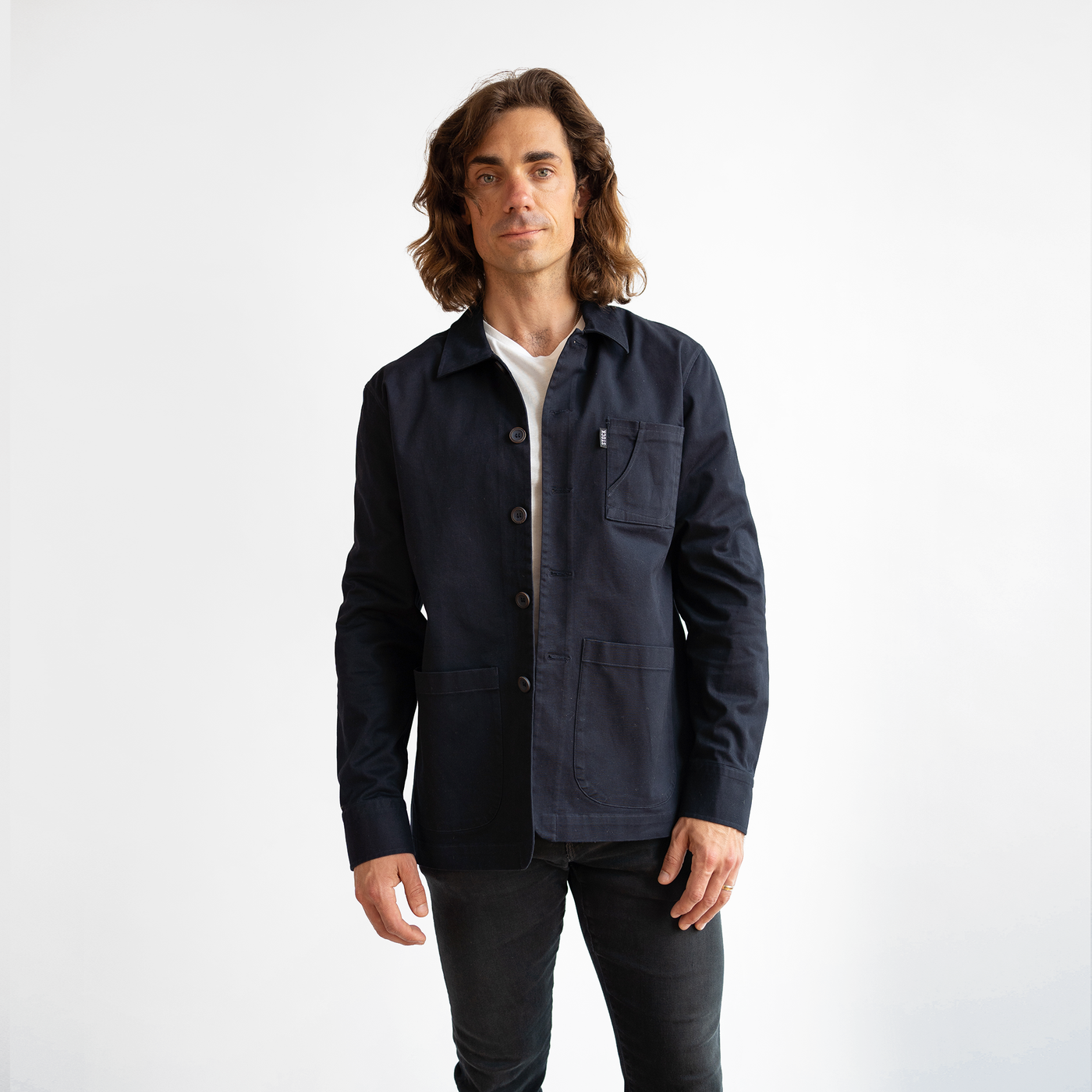 Men's Navy Stretch Chore Coat