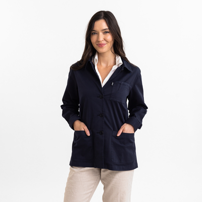 Women's Navy Stretch Chore Coat
